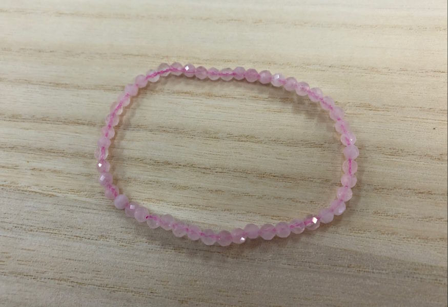 Pulsera Cuarzo Rosa bola facetada